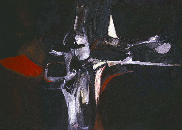 The Red and the Black, 1962, o/c, 30x48